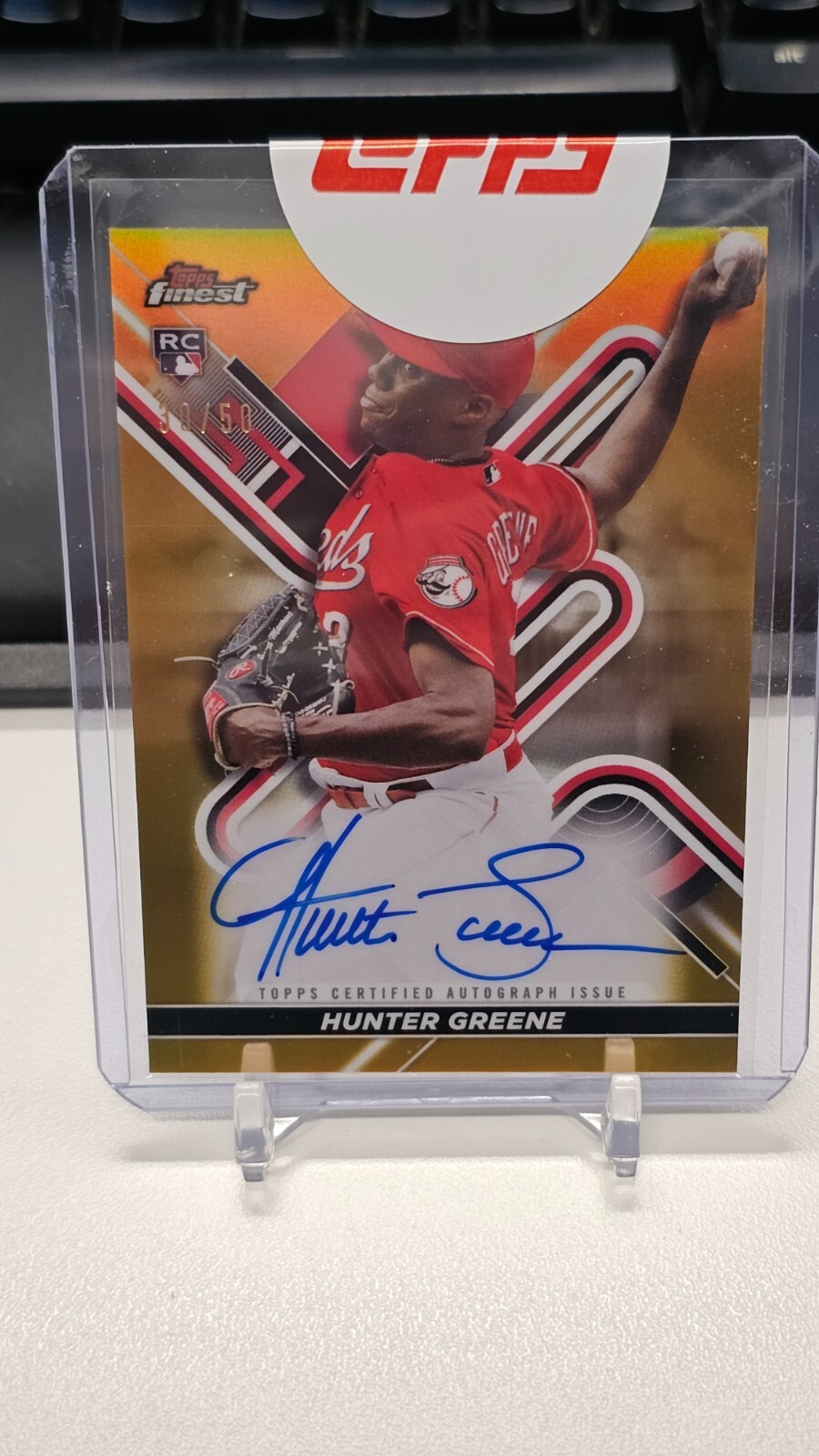 Hunter Greene 2022 Topps Finest Baseball Gold /50 Auto RC Hunter Greene 2022 Topps Finest Baseball Gold /50 Auto RC