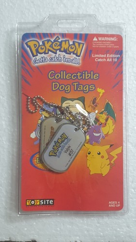 Rare Vintage 1999 Pokemon Collectible Dog Tags No 37 Vulpix