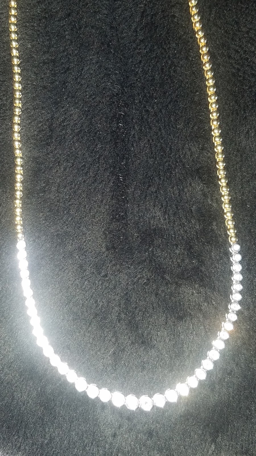2.6 CTW 39 Round Bezel Set Diamonds Two tone 18K Gold Necklace 20