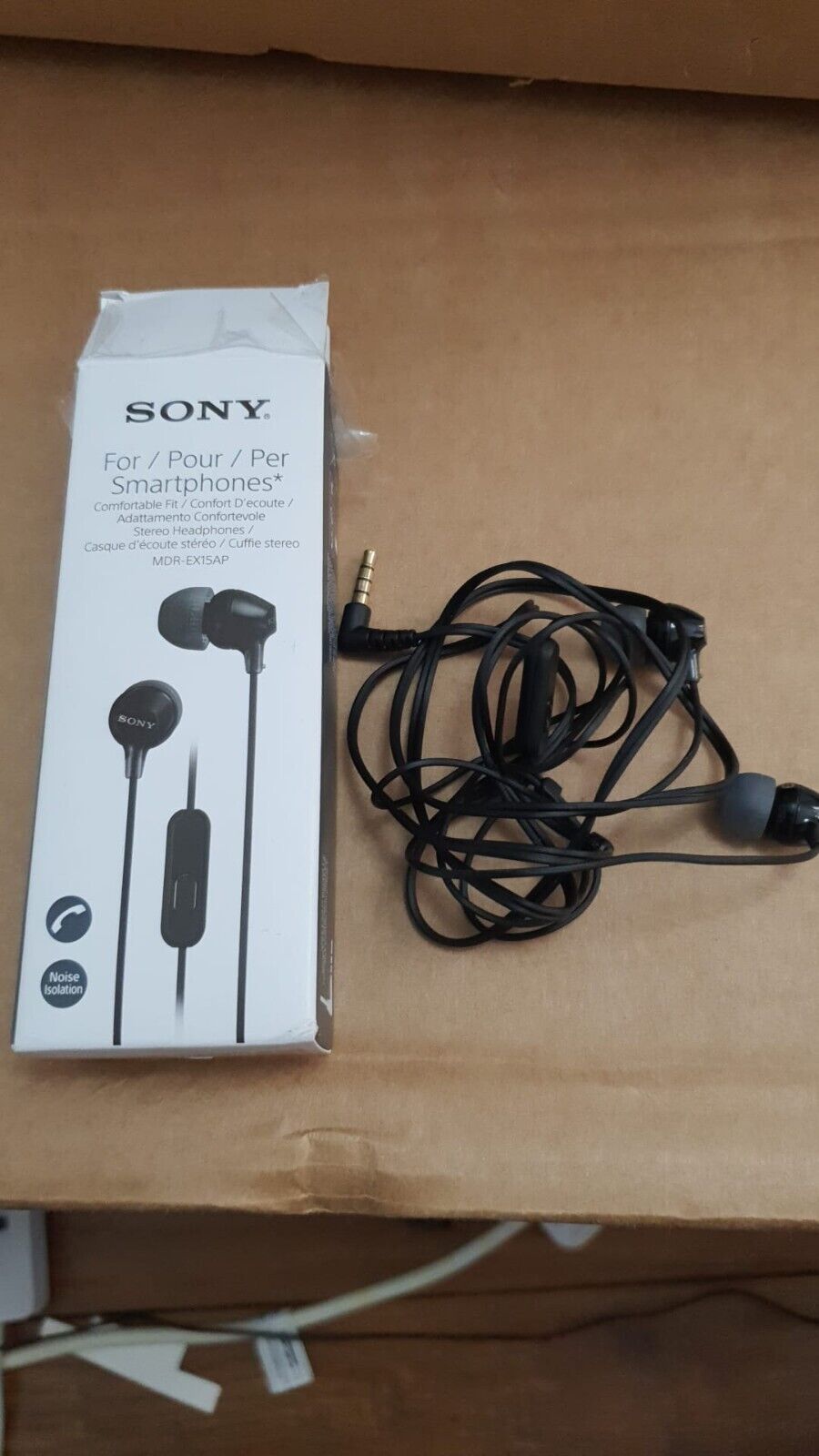 SONY EX15APB in ear Headphones Black only left ear working
