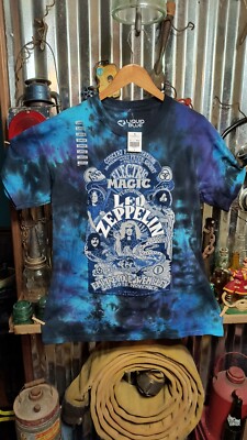 Liquid Blue Led Zeppelin Tie Dye T-shirt Size L Electric Magic Wembley  71 