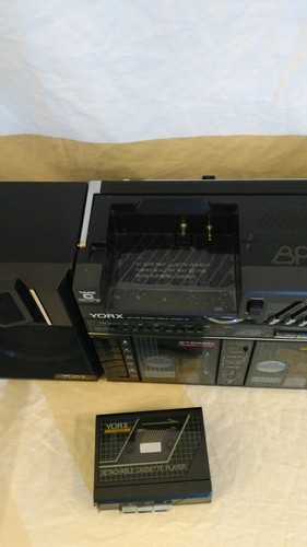 Rare Vintage Yorx BP1000 Triple Cassette Boombox Radio Cassette Player w walkman