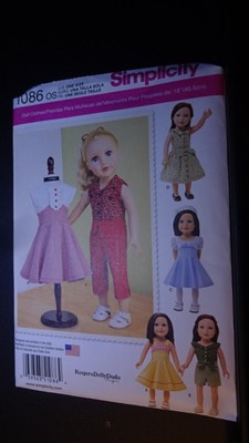 DOLL CLOTHES PATTERNS Lot 3 NEW Were $51 Simplicity 1392 1086 5733 Heigl 18