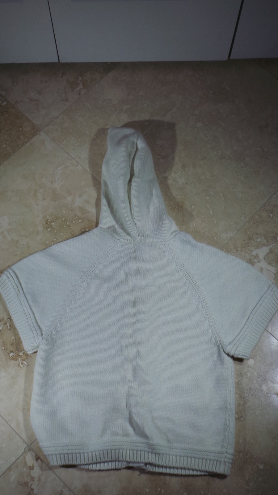 Gymboree Heavy Knit Short Sleave White Sweater, Youth Medium, M (7-8)