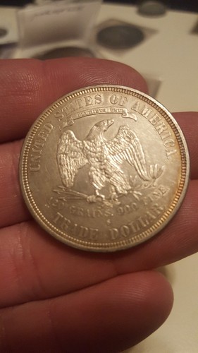 1877-S Trade Dollar ,Great Strike, stunning