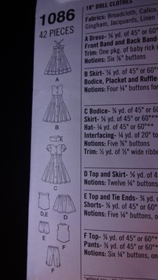 DOLL CLOTHES PATTERNS Lot 3 NEW Were $51 Simplicity 1392 1086 5733 Heigl 18