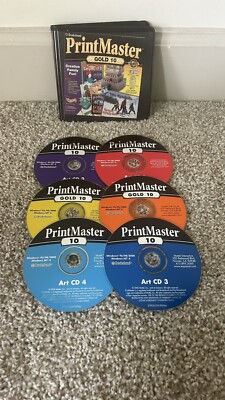PrintMaster Platinum 10 Print Software Broderbund with 5 CDs