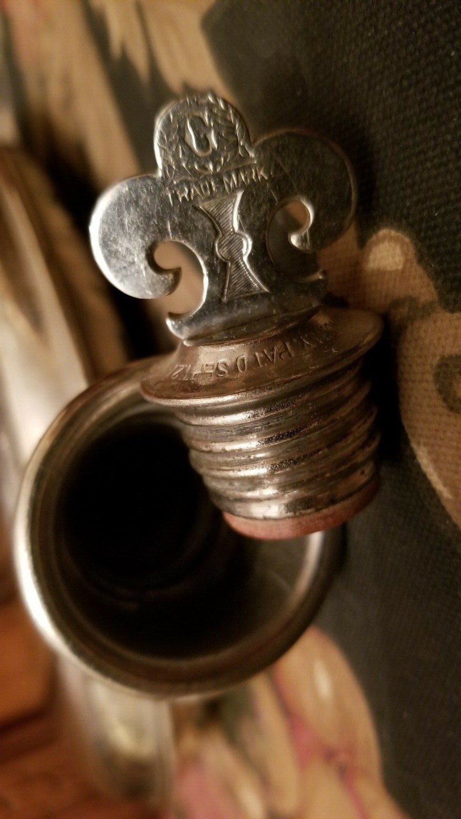 ANTIQUE 1912 CELLO METAL HOT WATER BOTTLE (w/STOPPER)  A.S. CAMPBELL CO. Boston!