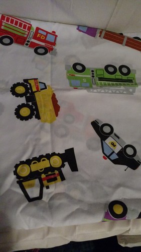 Kids Boys TONKA TRUCK Toddler Bed Crib Bedding  Quilt Sheet Pillowcase Blue Flat