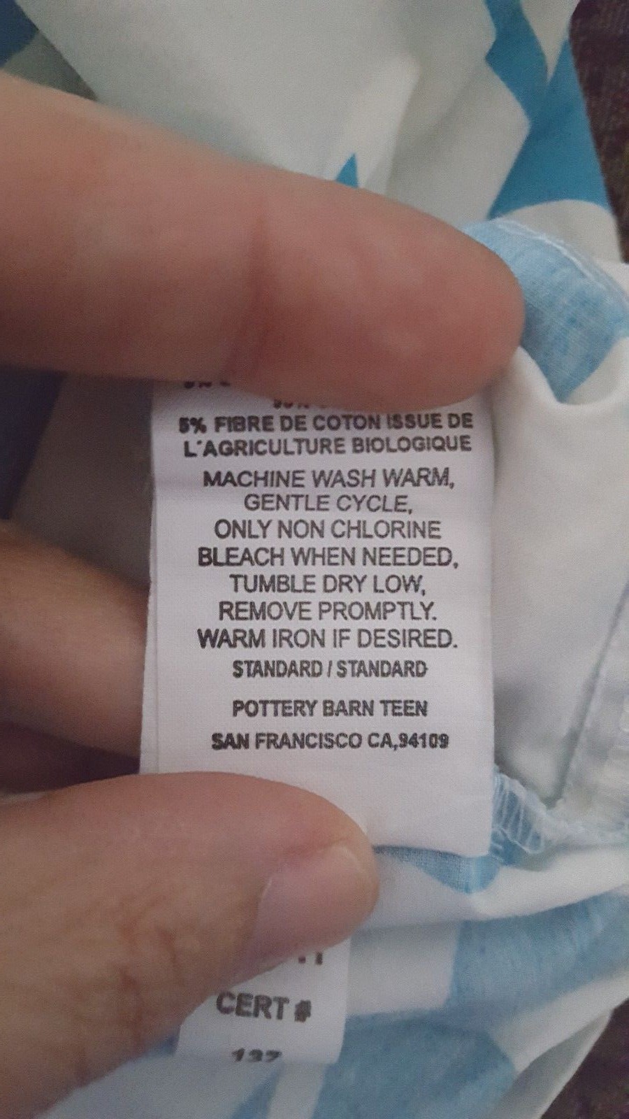 Pottery Barn Teen Teal Blue White Hawaiian Floral Print Pillow Case Pair Set