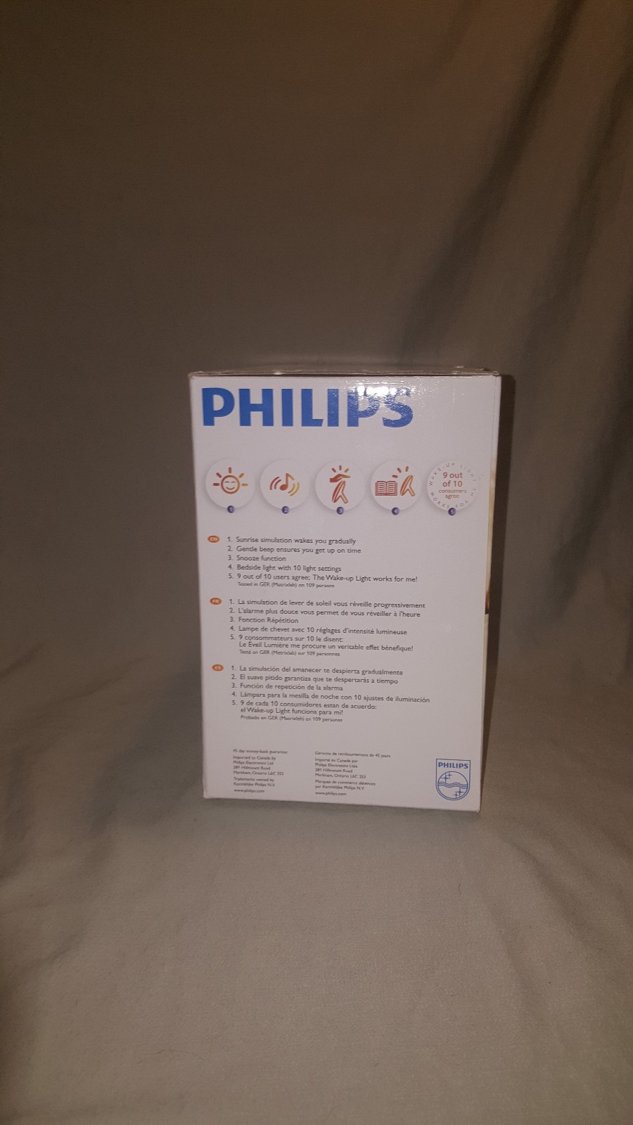 Philips Wake-Up Light Alarm Clock with Sunrise Simulation, White (HF3500/60)