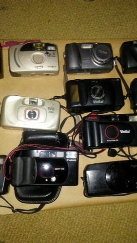 HUGE Lot 16 Vintage mostly 35mm Camera's..Canon, olympus, minolta, samsung
