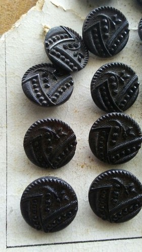 Vintage Austria and La Mode black  glass clothes buttons.