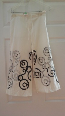 Verde & Mela white/black cotton blend light pants SZ 6