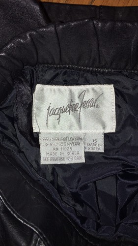 Jacqueline Ferrar Size 6 Retro Black Leather Pencil Skirt Long Lined EXCELLENT