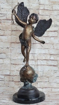 Bronze EROS CUPID LOVERS Valentine Love Garden ART SCULPTURE ART Love Decor