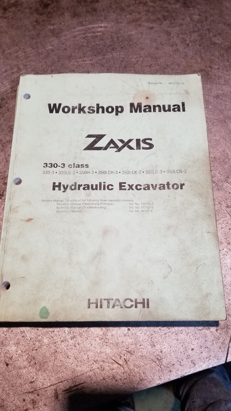 HITACHI Zaxis 330-3 350-3 LC LCH LCK LCN Service Workshop Manual W1V7-E-00 - Picture 1 of 8
