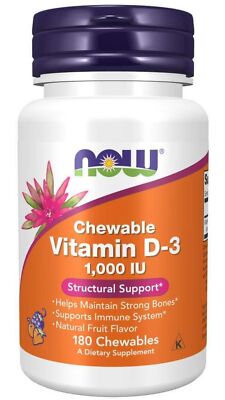 Now Foods Витамин D3 1000 МЕ 180 жевательные