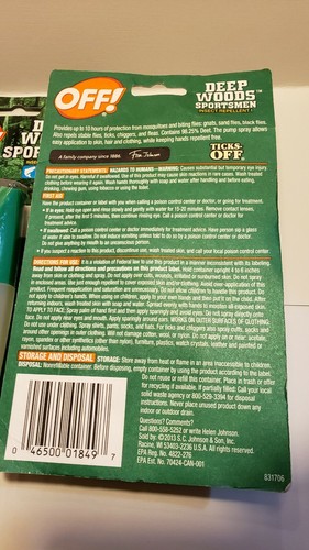 LOT 3 Off! Deep Woods Sportsman Maximum Strength Insect Repellent  Pump 1 Oz