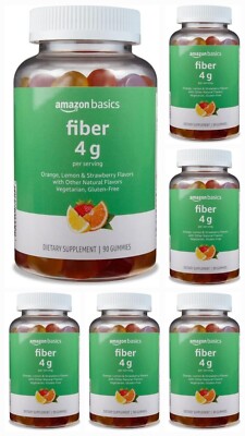 FRESH 6 X Amazon Basics Fiber 4g Gummy Digestive Health 05/2025