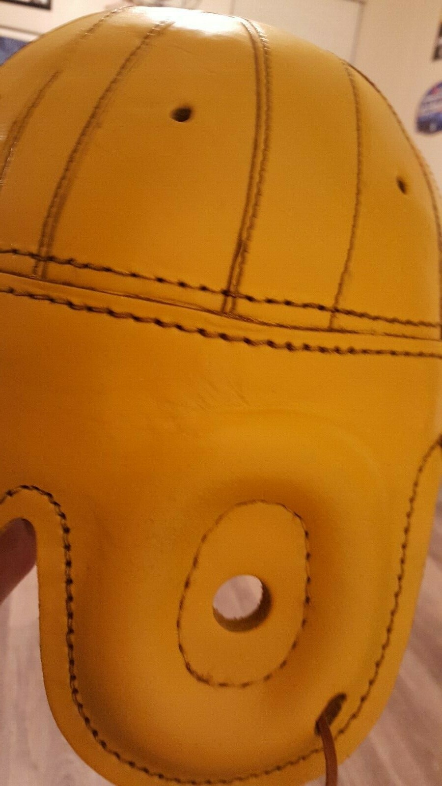 GREEN BAY PACKERS 1940'S Style Yellow Gold Leather Helmet