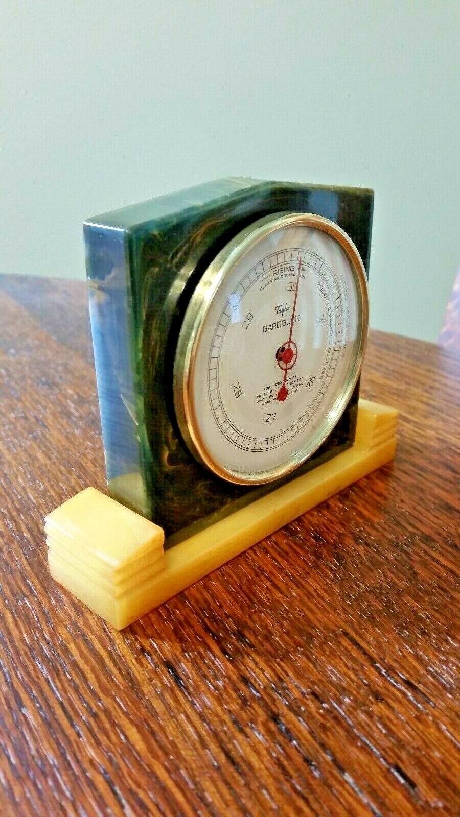 Vintage Art Deco Taylor Baroguide Barometer set in Catalin/Bakelite