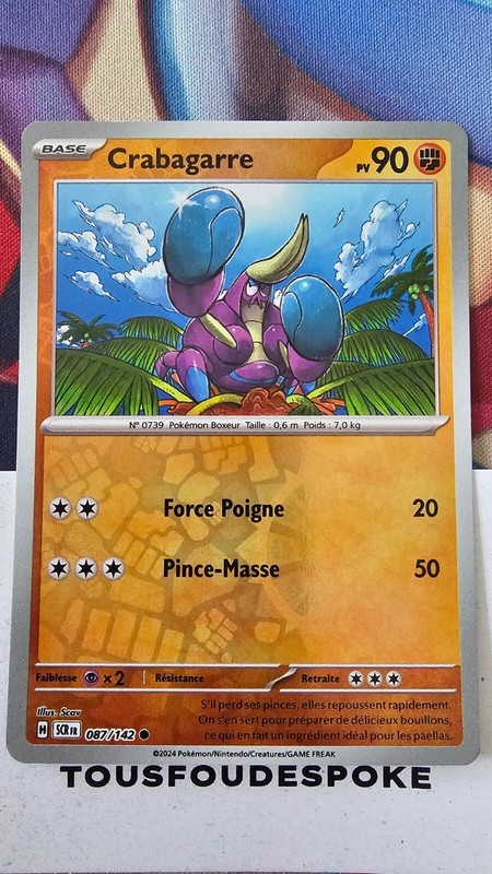 Crabagarre 90pv 087/142 - Neuf - Commune Reverse - Carte Pokemon