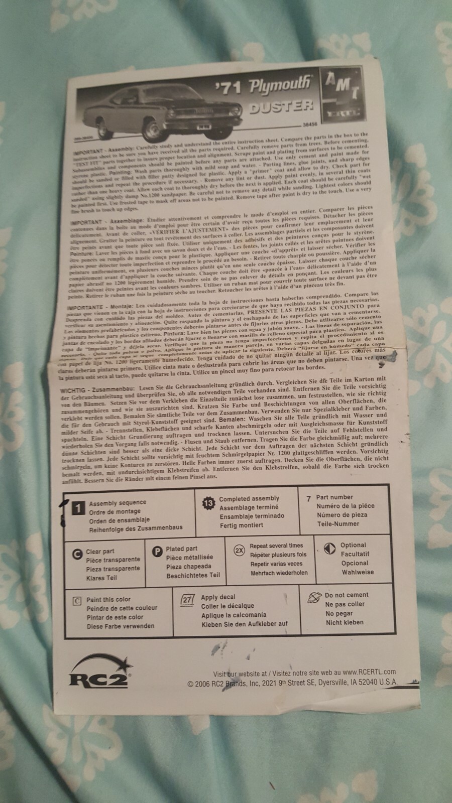 ライブベスト AMT 'ERTL~'71 Plymouth Duster *Instructions Only | eBay