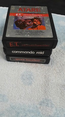 Three Game Lot- Space Invaders, Commando Raid, E.T. (Atari 2600) (020701)