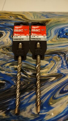 2 Milwaukee SDS Plus Carbide Tip 3/8'' X 6'' Concrete Bits