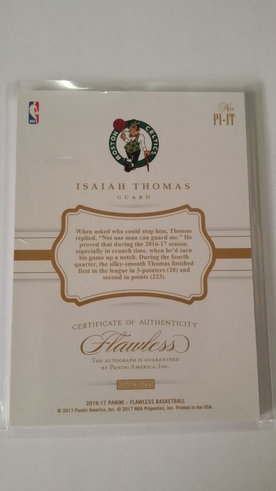 2016-17 PANINI FLAWLESS 11/25 ISAIAH THOMAS PREMIUM INK AUTO # PI-IT