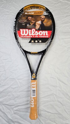 NOS Wilson Blade Comp Tennis Racket 4 3/8'' Strung MP 100 Sq In. Black / Gold