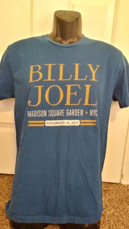 BILLY JOEL Madison Square Garden NYC 2017 MENS SOFT BLUE T-SHIRT - SIZE MEDIUM