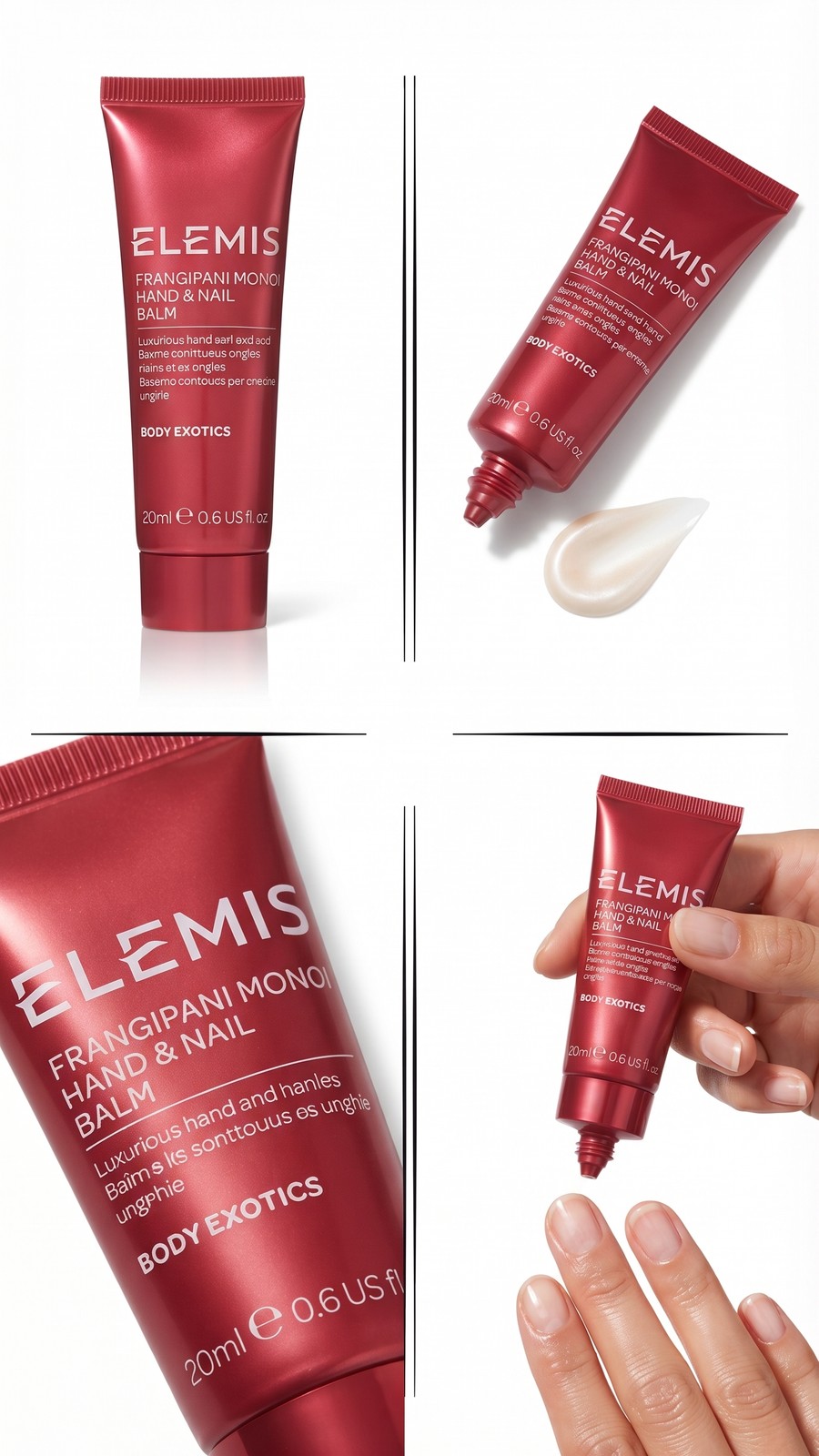 Elemis Hand Cream Frangipani Monoi 20ml Nail Balm Moisturising Hand Lotion Tube