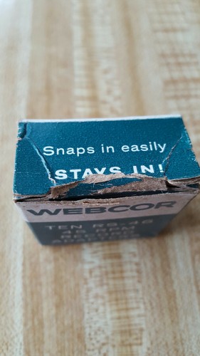 Vintage WEBCOR RS-46 Metal 45 RPM vinyl Record Adapters- 10 in Original Box