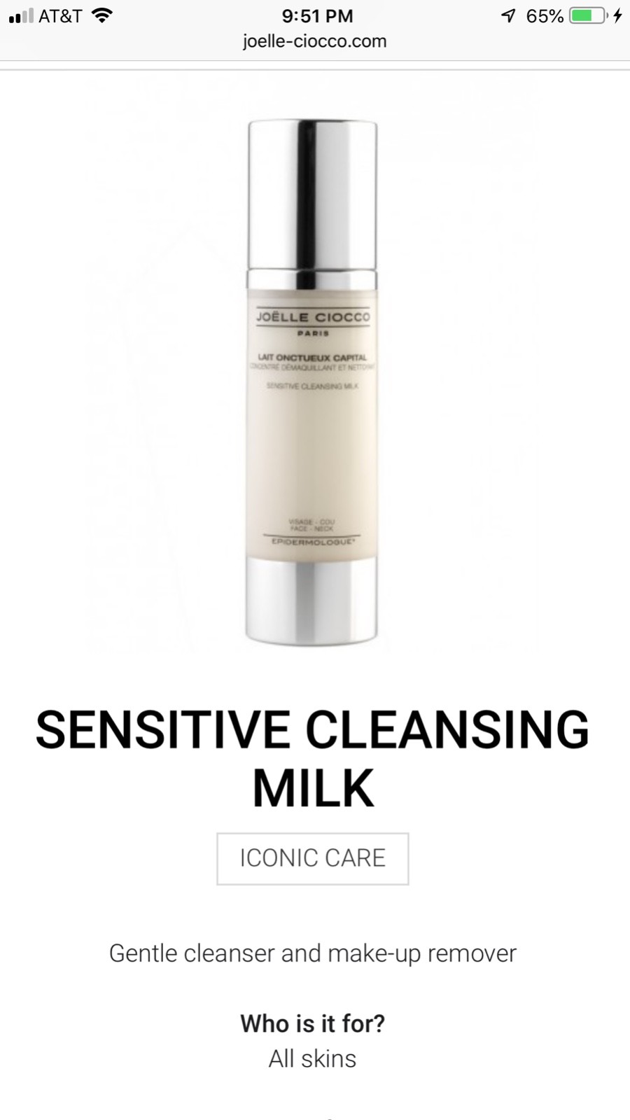 Joelle Ciocco Sensitive Cleansing Milk 2.7 fl oz