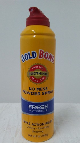 LOT OF 2 GOLD BOND NO MESS POWDER SPRAY FRESH SCENT W/ ALOE TRIPLE ACTION RELIEF