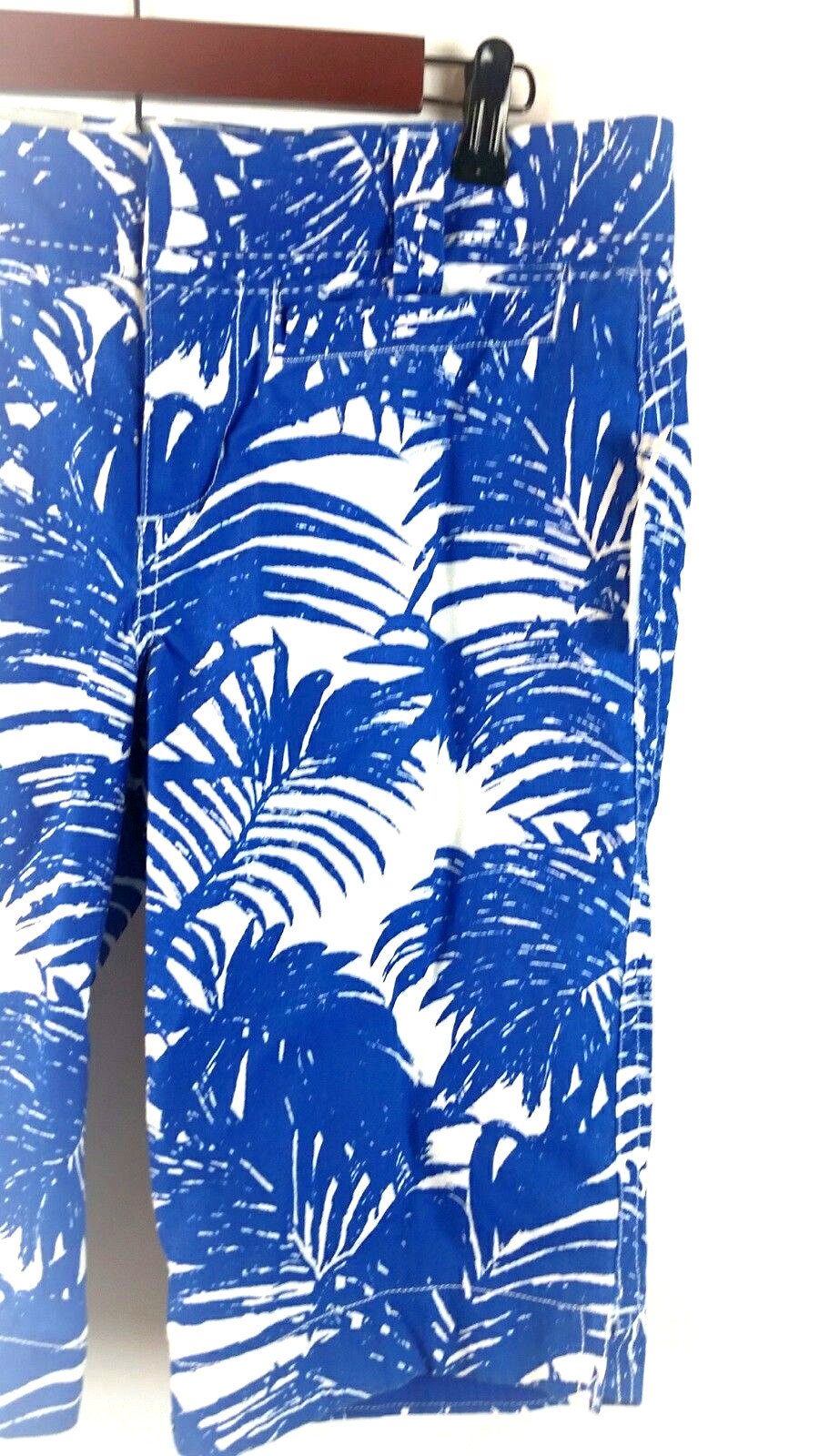 OLD NAVY Boy's Mid Rise Size 6 Swim Trunks Board Shorts Tropical Blue/White