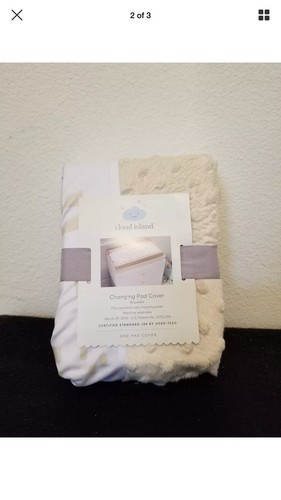 Cloud Island Wipeable Changing Pad Cover sprout white cream