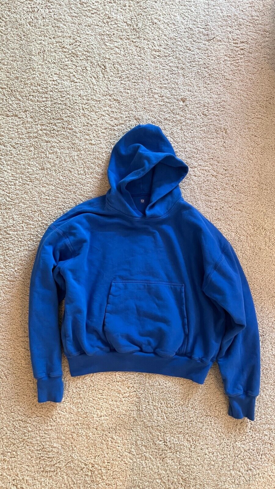 Yeezy Season 6 Core Pullover Hoodie Blue Oversized Size Yeezy Season 6 Core Pullover Hoodie Blue Oversized Size