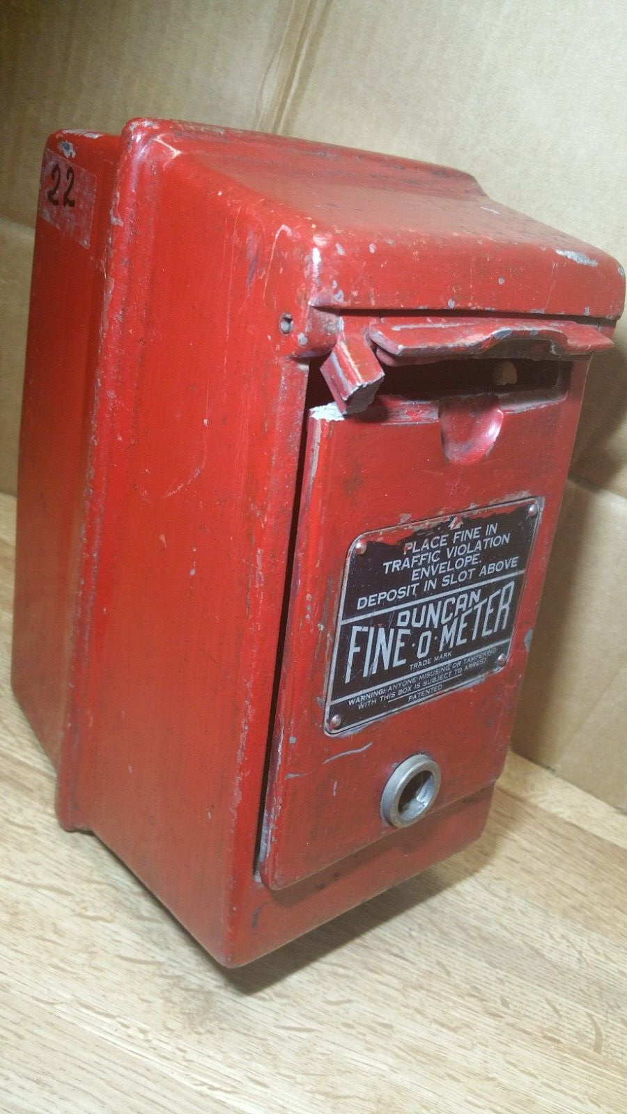 Vintage Duncan Fine-O-Meter 9"x6"x5" Trafic Violation Fine Collection Box
