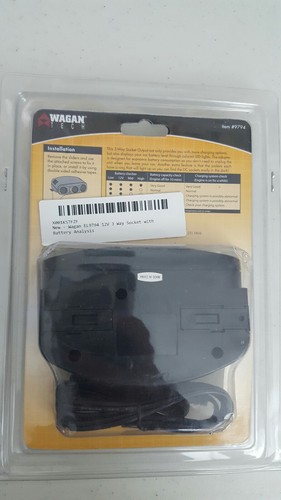 Wagan 3-Way 12V Automotive Socket Splitter , cigarette power, battery analysis