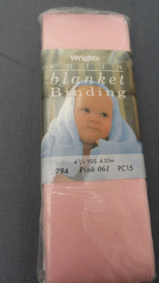 Wrights Pink 061 Satin Blanket Binding 1 Packet 4 3/4 Yards