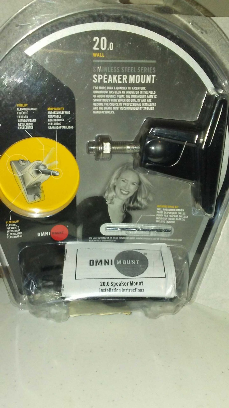 Omni Mount Stainless Steel Series Speaker Mount 20.0 wall