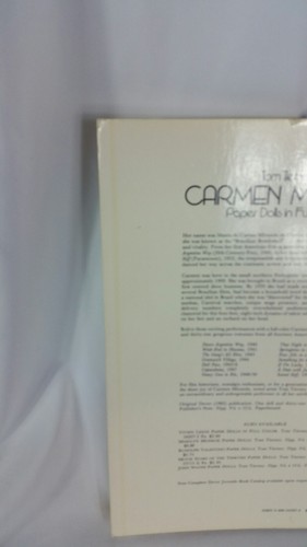 Tom Tierney Carmen Miranda Paper Dolls Full Color Softback Original 1982 Uncut