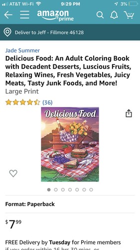 DELICIOUS FOOD-ADULT COLORING BOOK By JADE SUMMER M-9