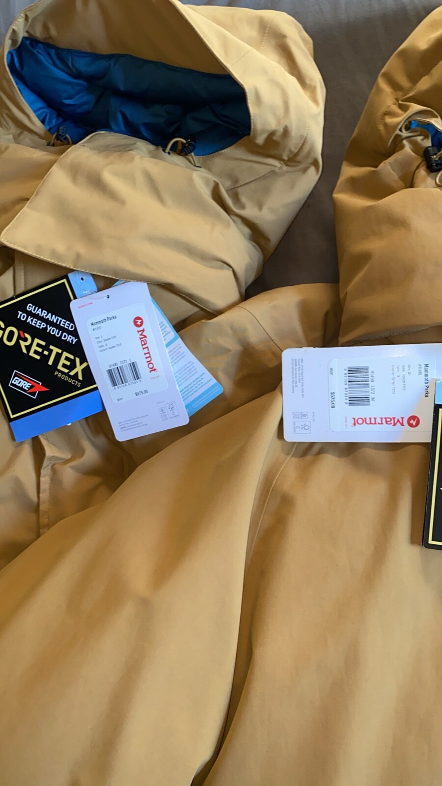 Pre-owned Marmot Men's Mammoth Parka Scotch Color Brand Authentic Large Medium Xl