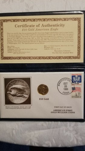 1986 FIRST DAY OF ISSUE Gold Eagle Complete 4 Coin Set