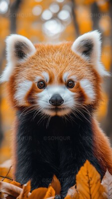 Digital Image, Red Panda Close Up, 4K, Mobile Wallpaper, Background, AI Art