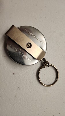 Vintage Handee Key Retractable Keychain Metal Key Ring Belt Clip